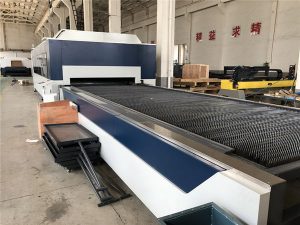 2kw cnc fiberlaserskærer, laserskæring og graveringsmaskine med udvekslingsbord